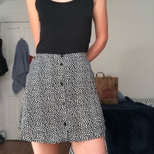 floral button up skirt